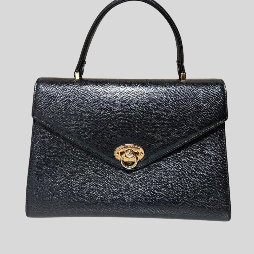 Authentic Pre-loved Charles Jourdan 2-Way Handbag - Classic Black - Still Usable! 27