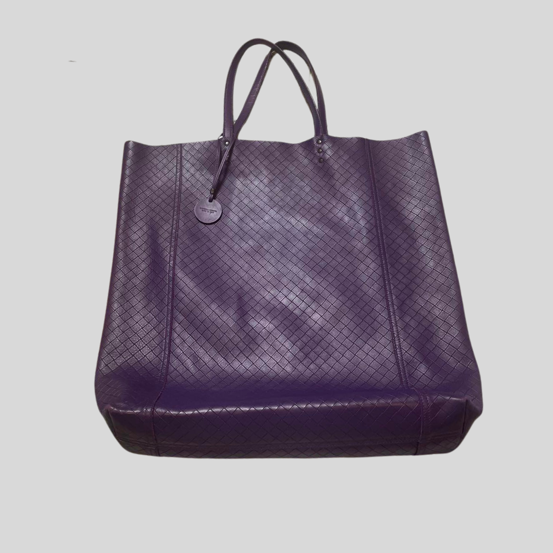 Authentic Pre-loved BOTTEGA VENETA Intrecciato Tote Bag - Stunning Purple Leather with Butterfly Motif! 12