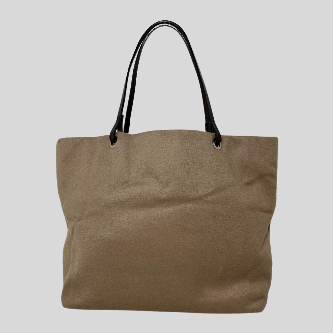 Authentic Vintage FENDI Logo Tote Bag - Rare & Beautiful Cashmere in Beige/Tan! 12