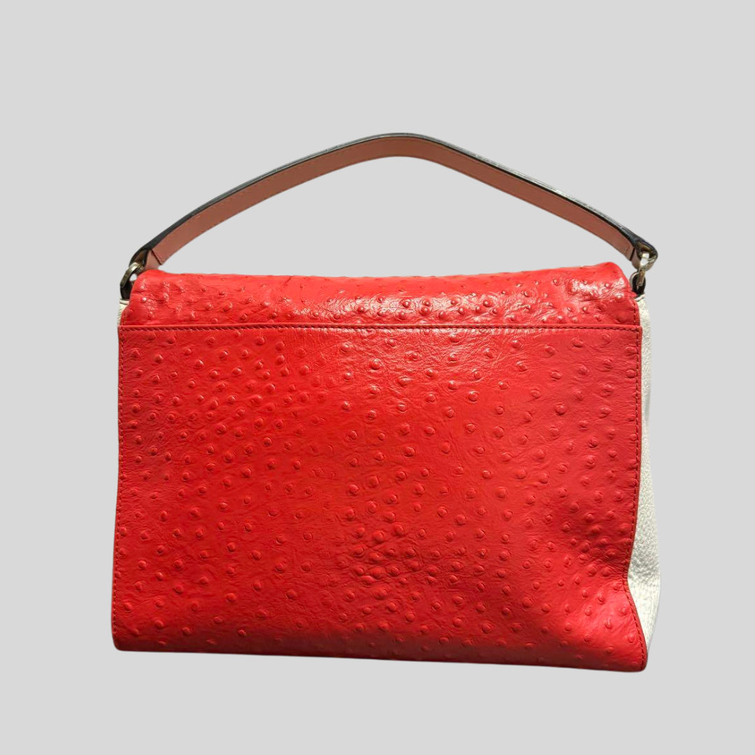 Charming Pre-loved Kate Spade 2-Way Bag - Red & White Bicolor Leather - Spacious & Stylish! 67