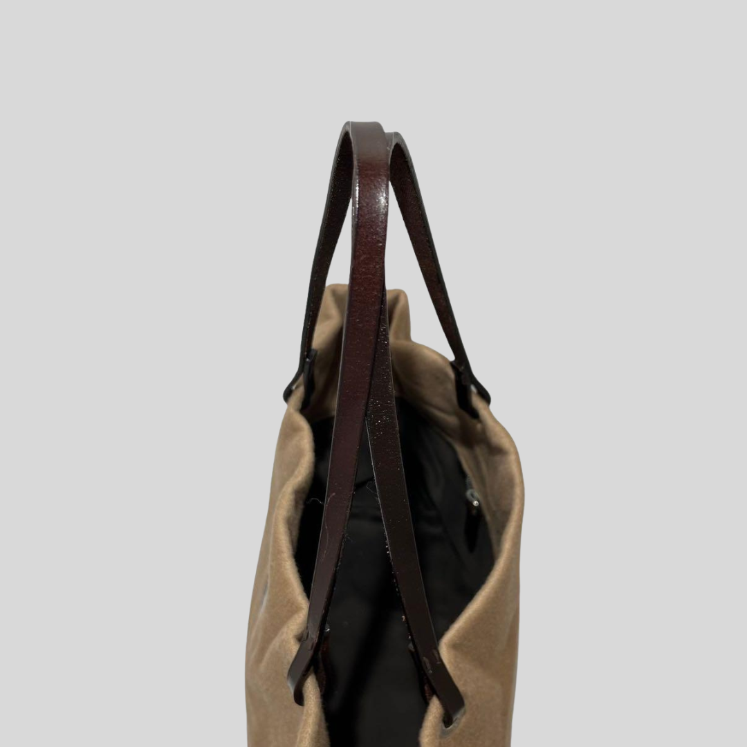Authentic Vintage FENDI Logo Tote Bag - Rare & Beautiful Cashmere in Beige/Tan! 12
