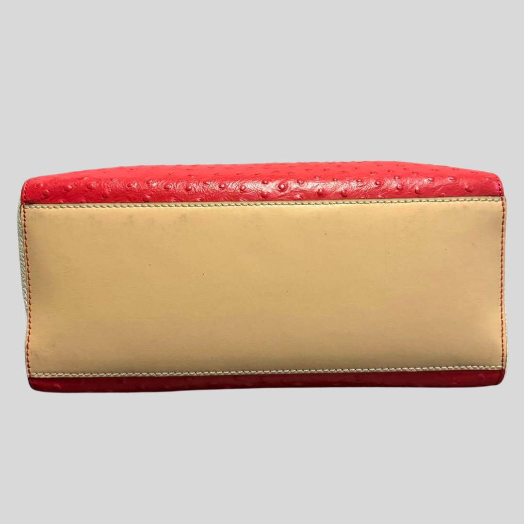 Charming Pre-loved Kate Spade 2-Way Bag - Red & White Bicolor Leather - Spacious & Stylish! 67