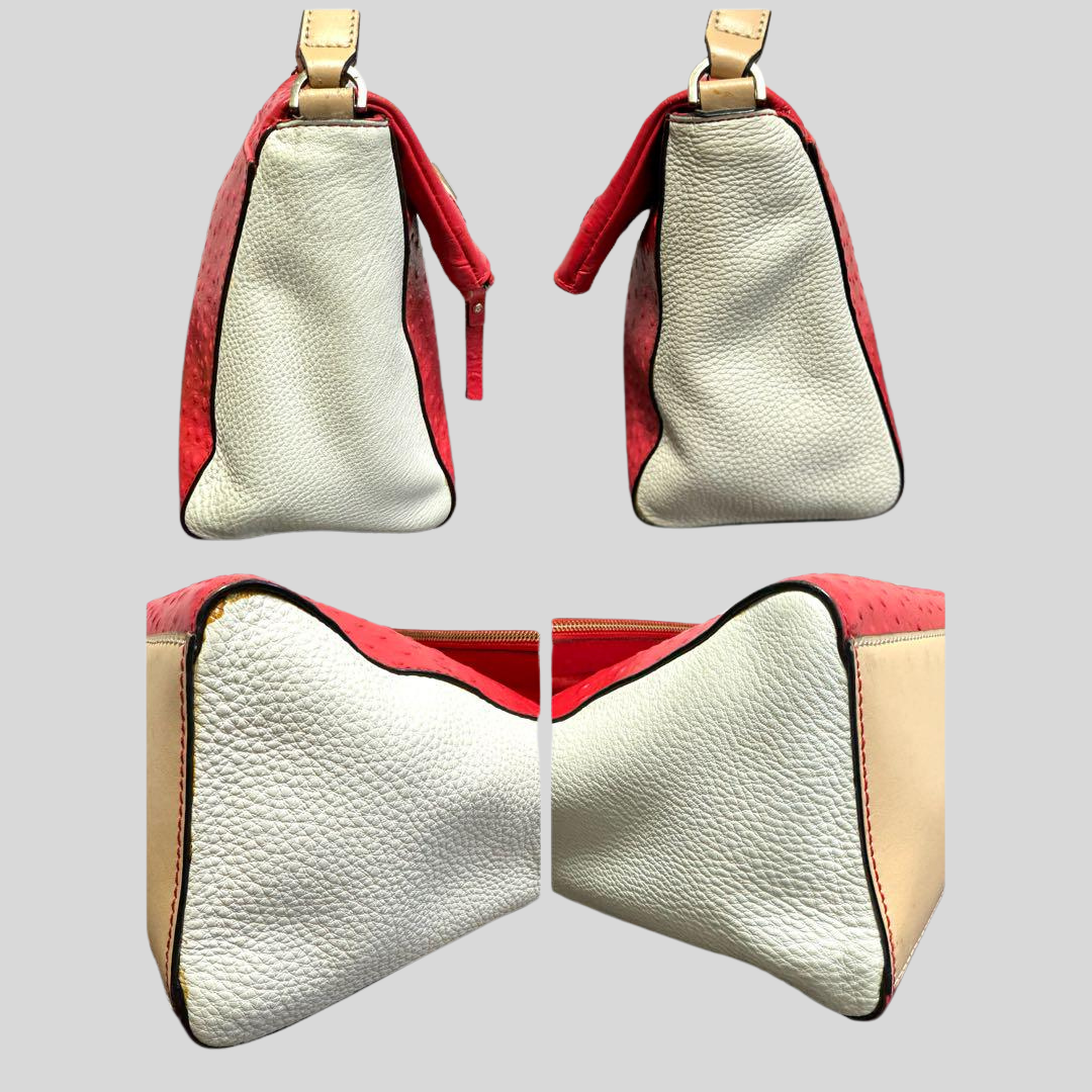 Charming Pre-loved Kate Spade 2-Way Bag - Red & White Bicolor Leather - Spacious & Stylish! 67
