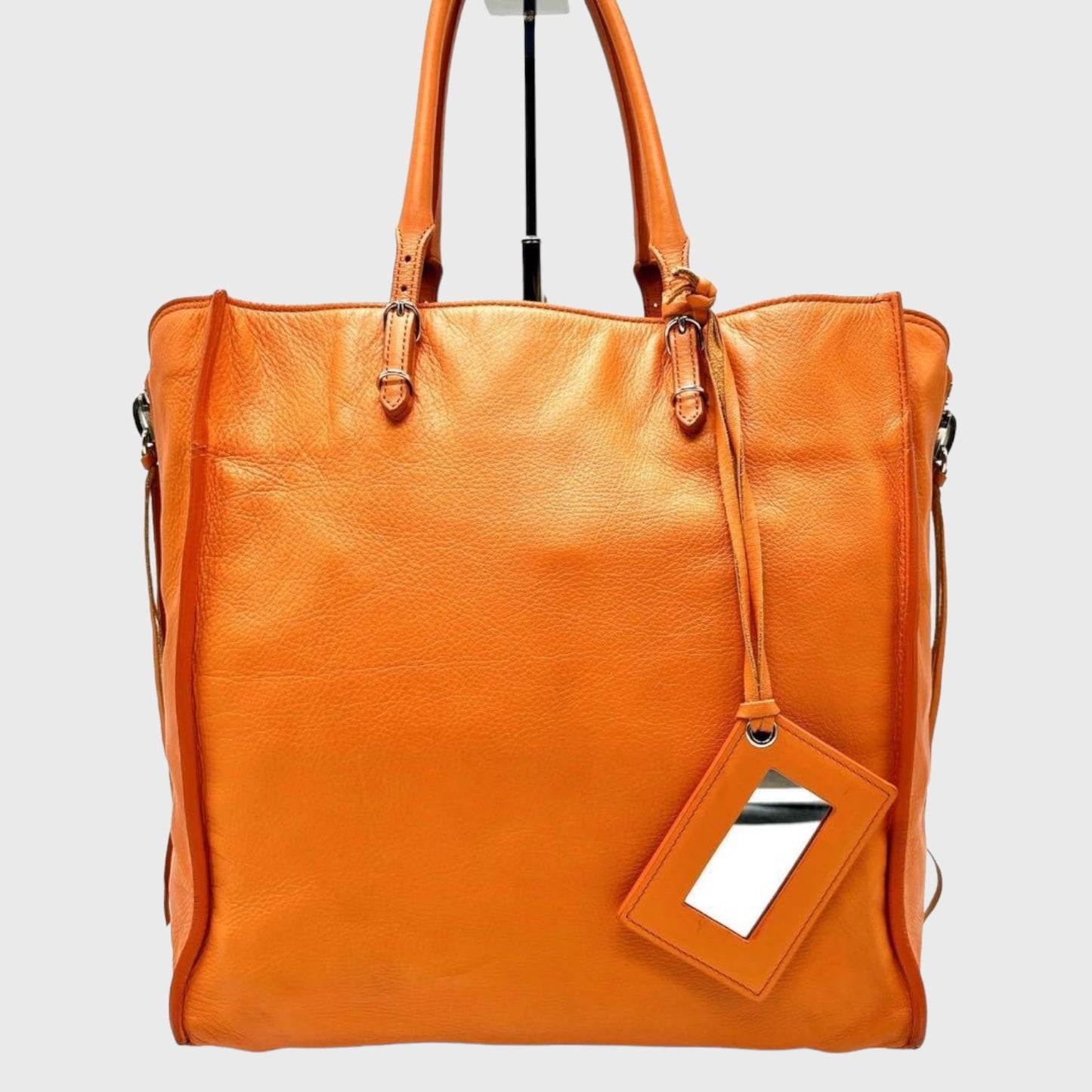 PREORDER Paper Mini Orange Leather Hand Bag