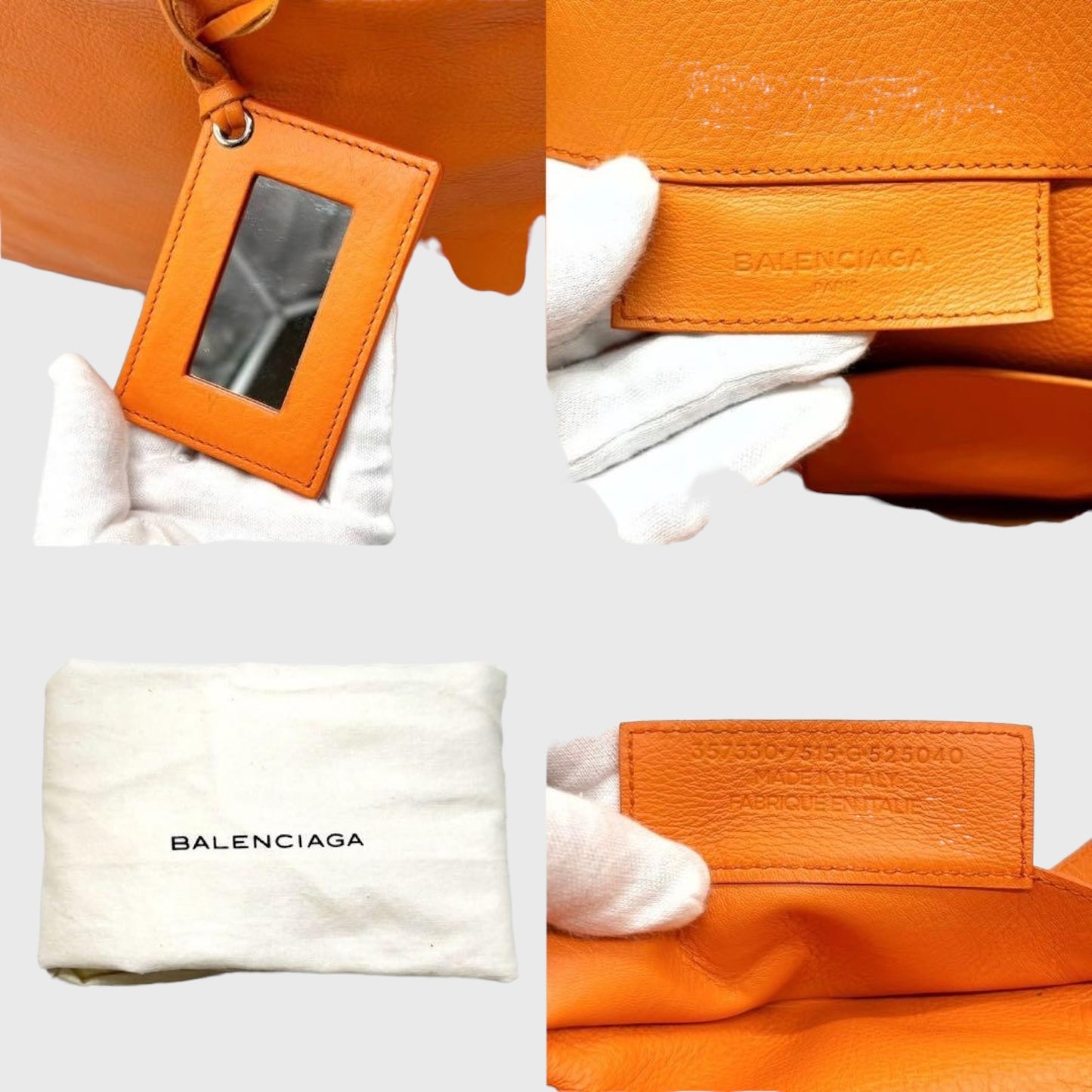 PREORDER Paper Mini Orange Leather Hand Bag