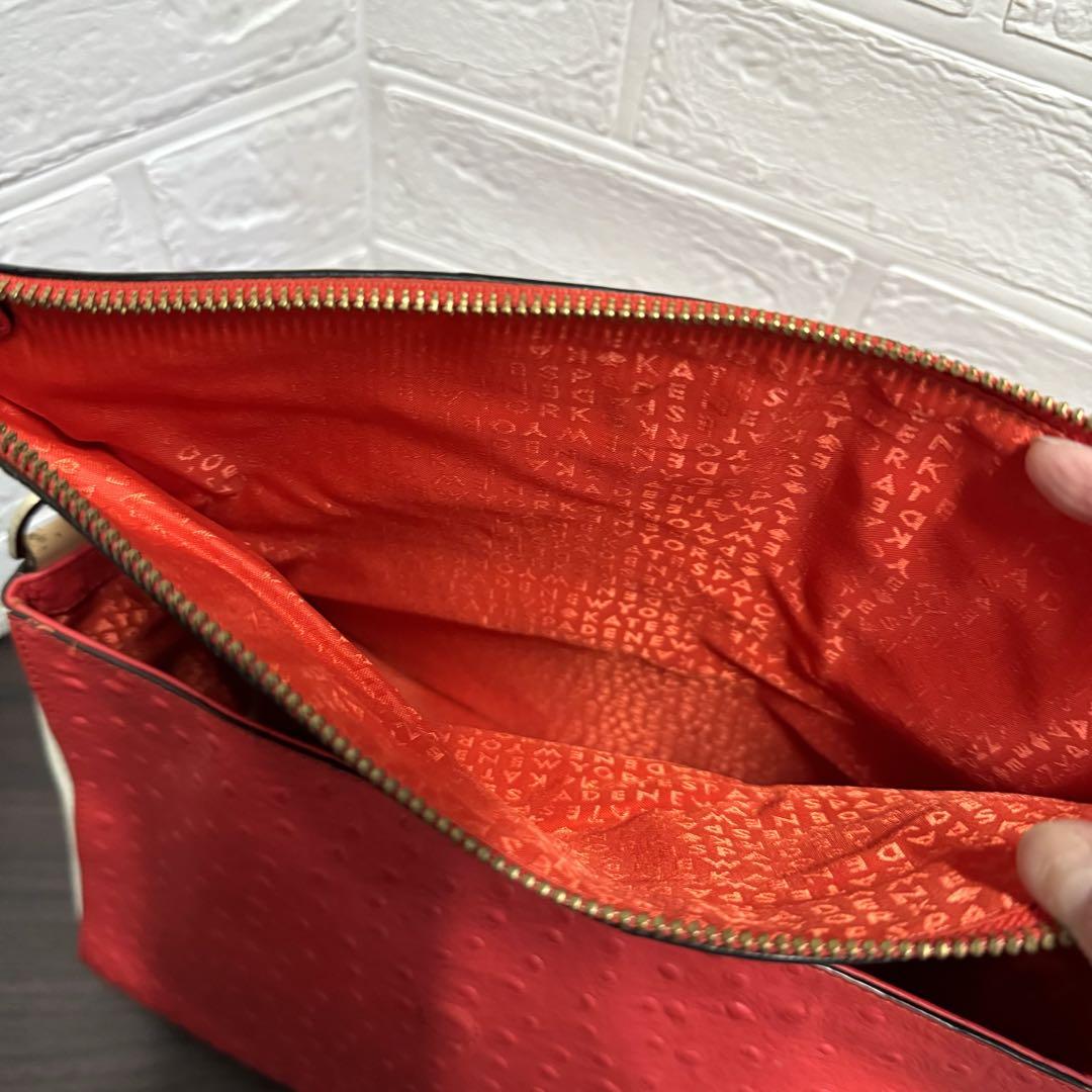 Charming Pre-loved Kate Spade 2-Way Bag - Red & White Bicolor Leather - Spacious & Stylish! 67