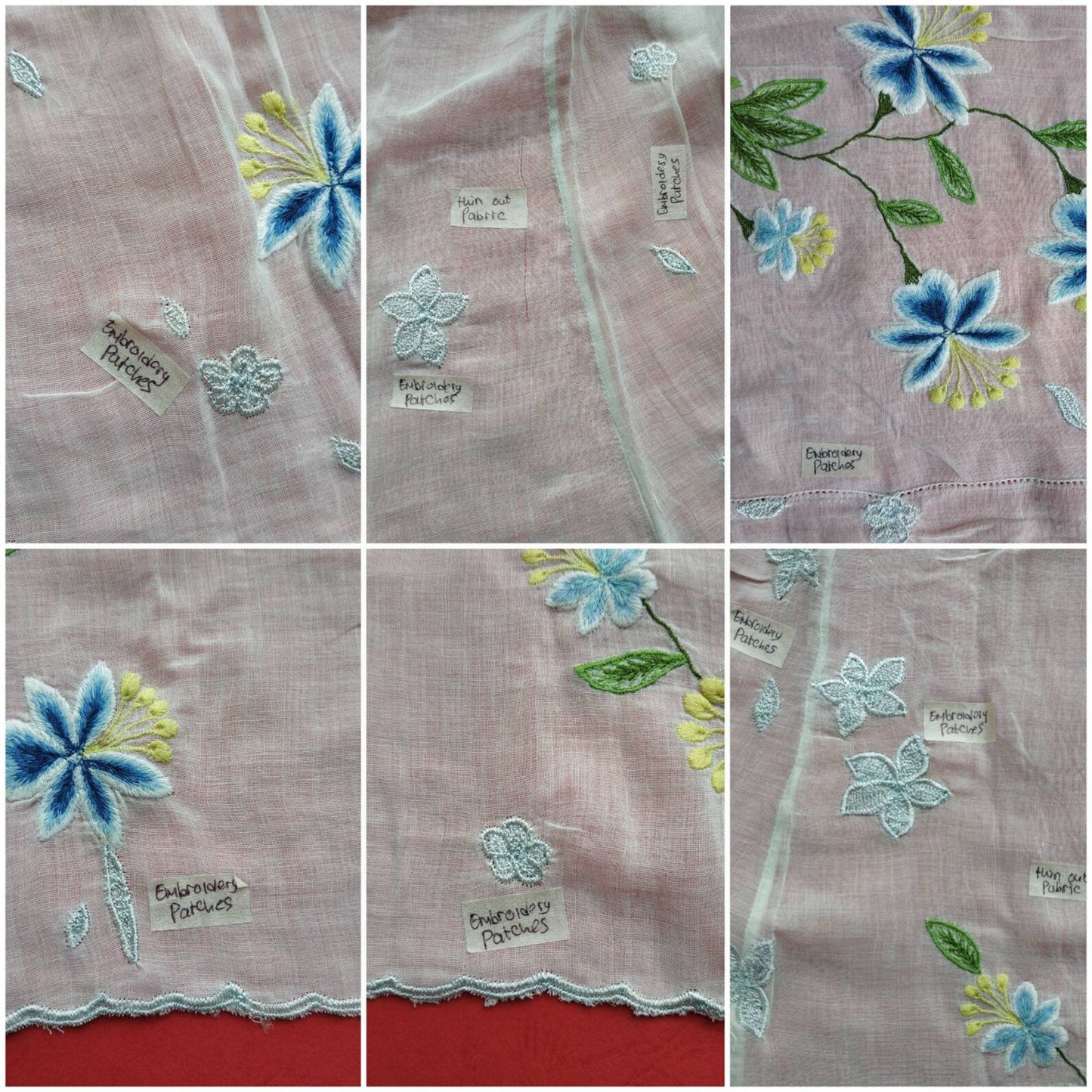 Vintage Iris Blue White Gradient Big Embroidery White Kebaya