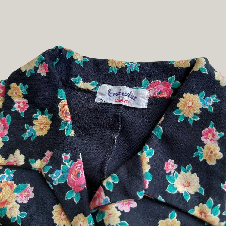 Vintage Red Yellow Floral Shirt