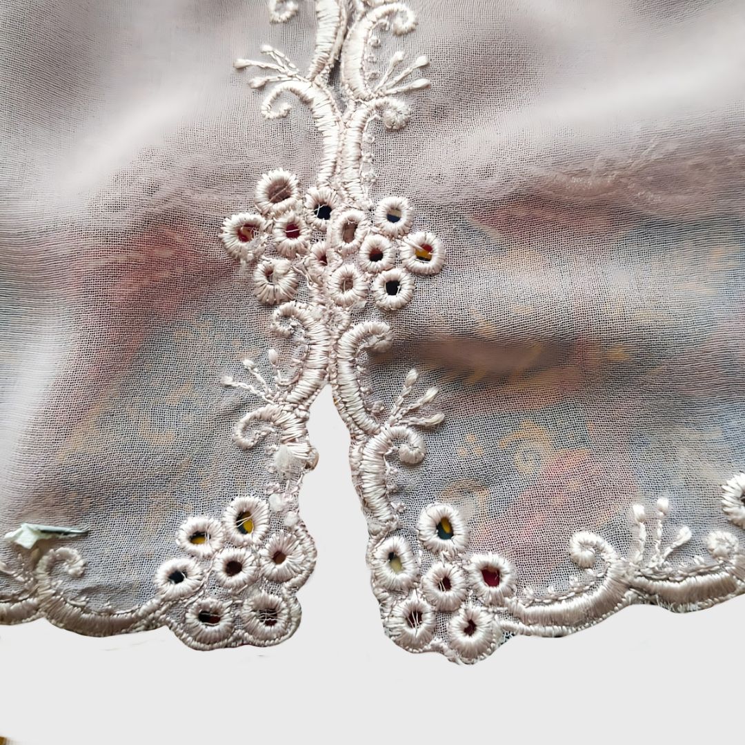 Vintage Soft Gray Simple Encim Kebaya