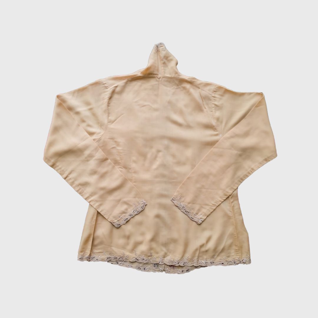 Vintage Brown Chiffon Encim Kebaya
