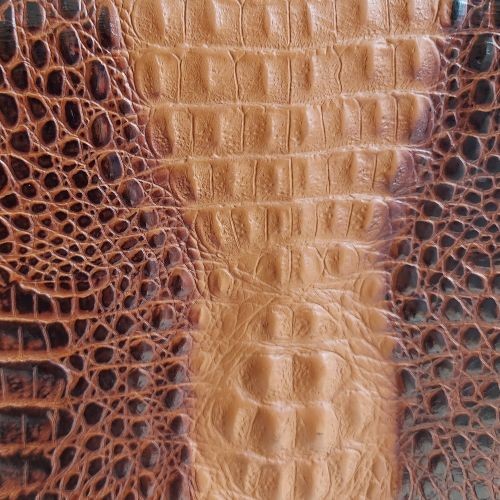 Vintage Croc Texture Brown Leather Shoulder Bag