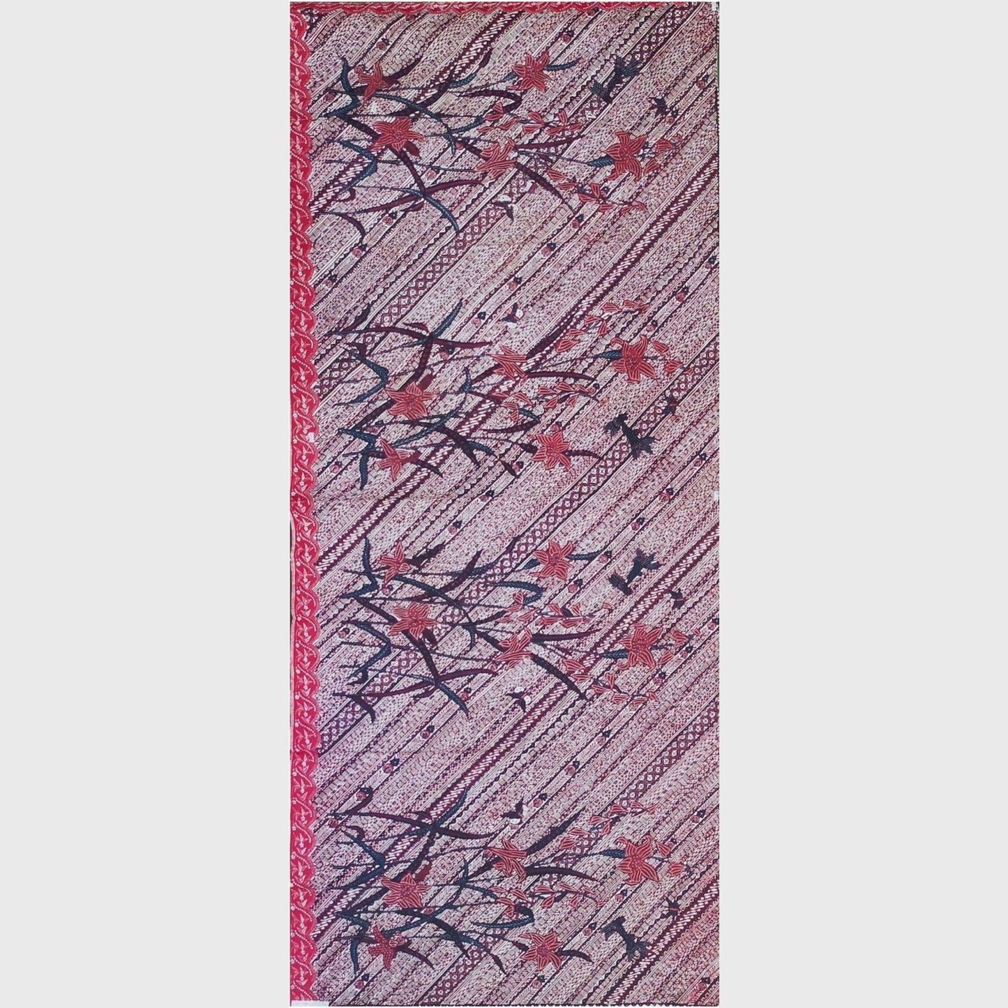 Vintage 50s Indonesian Udan Liris With Lily Banyumasan Batik