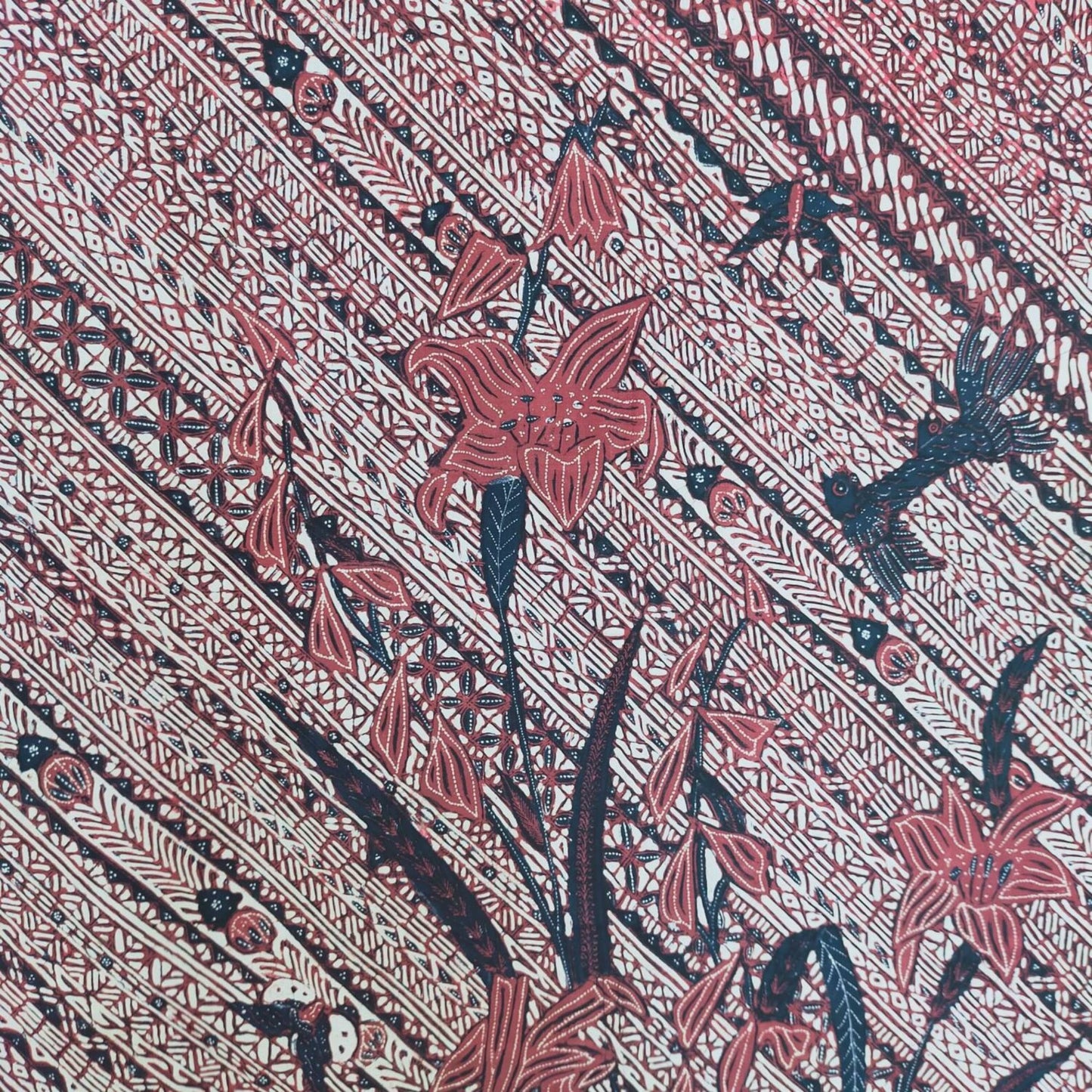 Vintage 50s Indonesian Udan Liris With Lily Banyumasan Batik