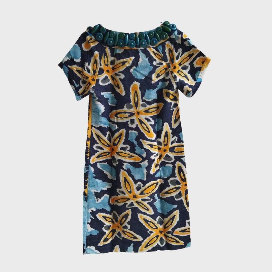 Vintage Silk Floral Shift Dress