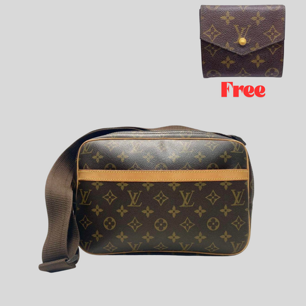 Authentic Vintage Louis Vuitton Monogram Reporter PM Shoulder Bag - 30% OFF + FREE Shipping & FREE Wallet!