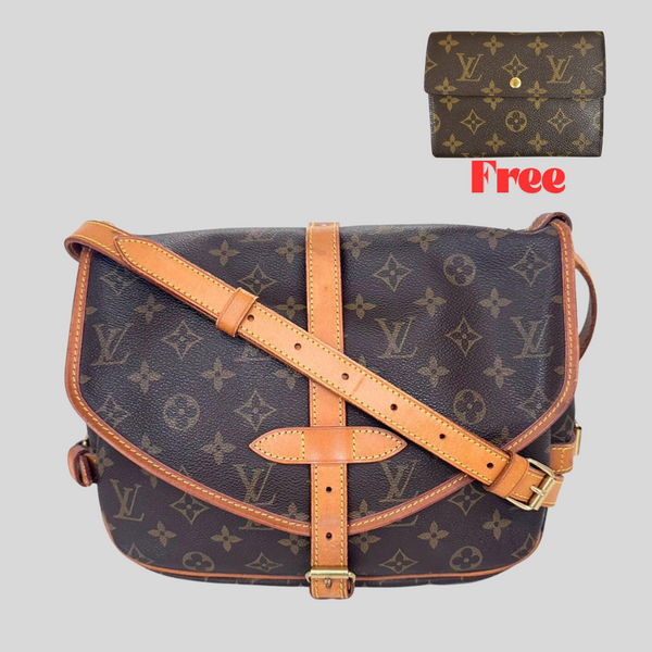 Authentic Vintage Louis Vuitton Saumur Monogram 30 Crossbody Bag - 30% OFF + FREE Shipping & FREE Wallet!