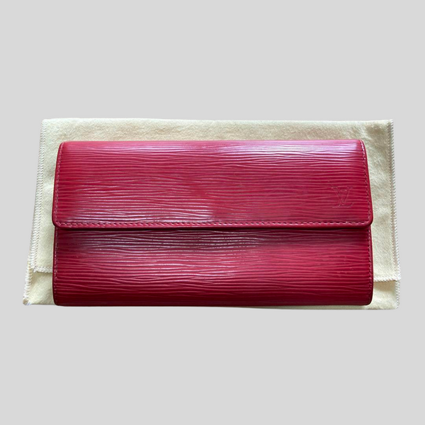 Authentic Pre-Owned Louis Vuitton Red Epi Leather Long Wallet - With Box & Accessories! 30% OFF + FREE Shipping!