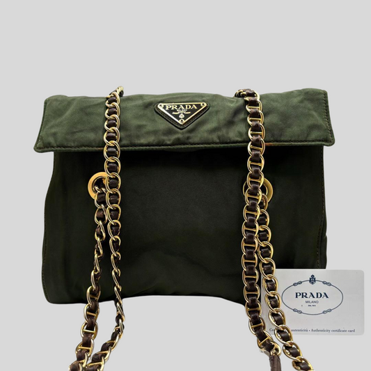 Authentic Pre-loved PRADA Nylon Chain Tote Bag - Classic Black & Spacious! 7