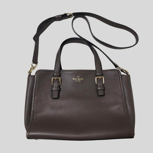Authentic Pre-loved Kate Spade 2-Way Bag - Classic Brown Pebbled Leather Shoulder Bag & Tote! 62