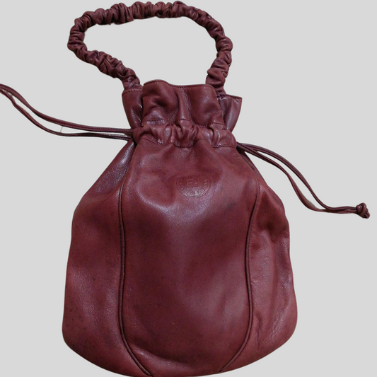Authentic Rare Vintage FENDI Handbag - Elegant Bordeaux Genuine Leather - Unique & Discreet Branding! 13