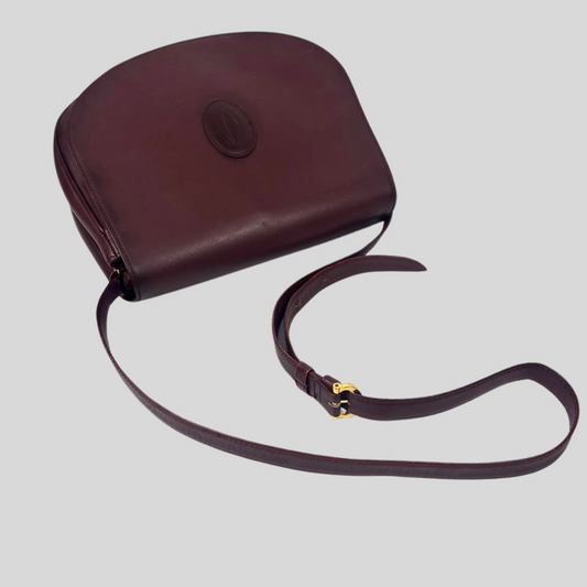 Authentic Pre-loved Cartier Must de Cartier Crossbody Bag - Elegant Bordeaux Leather! 11