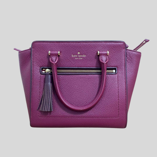 Authentic Pre-loved Kate Spade Chester Street Small Allyn Satchel - Magenta/Plum Grained Leather - Versatile 2-Way Bag! 66