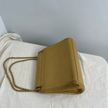 2000 Leather Lambskin Chocolate Bar Beige Shoulder Bag