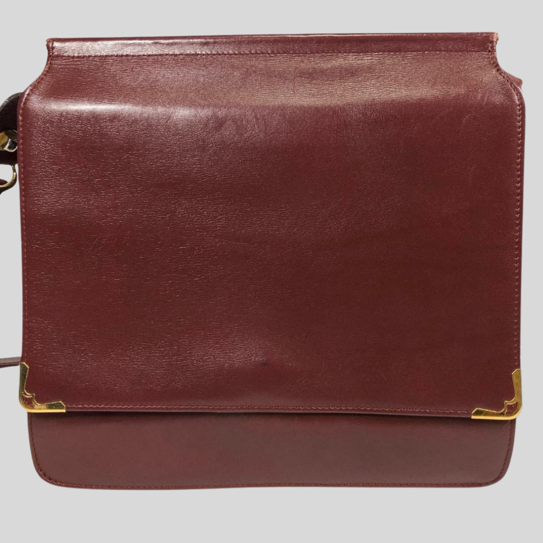 Authentic Pre-loved Cartier Must Line Shoulder Bag - Elegant Bordeaux Leather Vintage! 10
