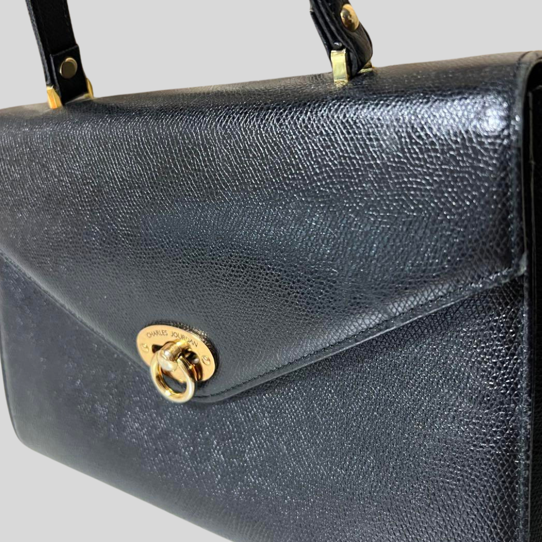 Authentic Pre-loved Charles Jourdan 2-Way Handbag - Classic Black - Still Usable! 27