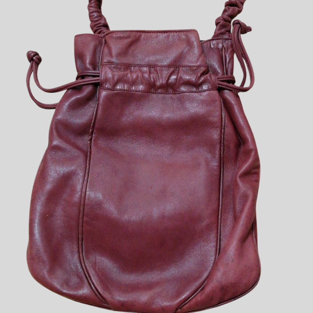 Authentic Rare Vintage FENDI Handbag - Elegant Bordeaux Genuine Leather - Unique & Discreet Branding! 13