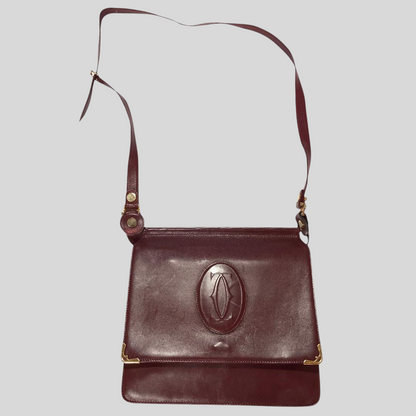Authentic Pre-loved Cartier Must Line Shoulder Bag - Elegant Bordeaux Leather Vintage! 10