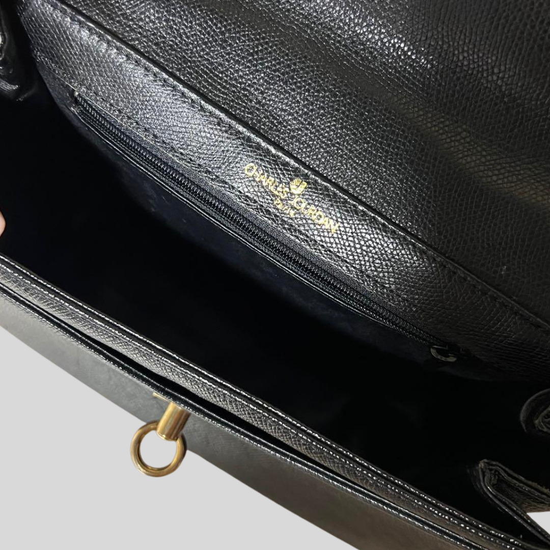 Authentic Pre-loved Charles Jourdan 2-Way Handbag - Classic Black - Still Usable! 27