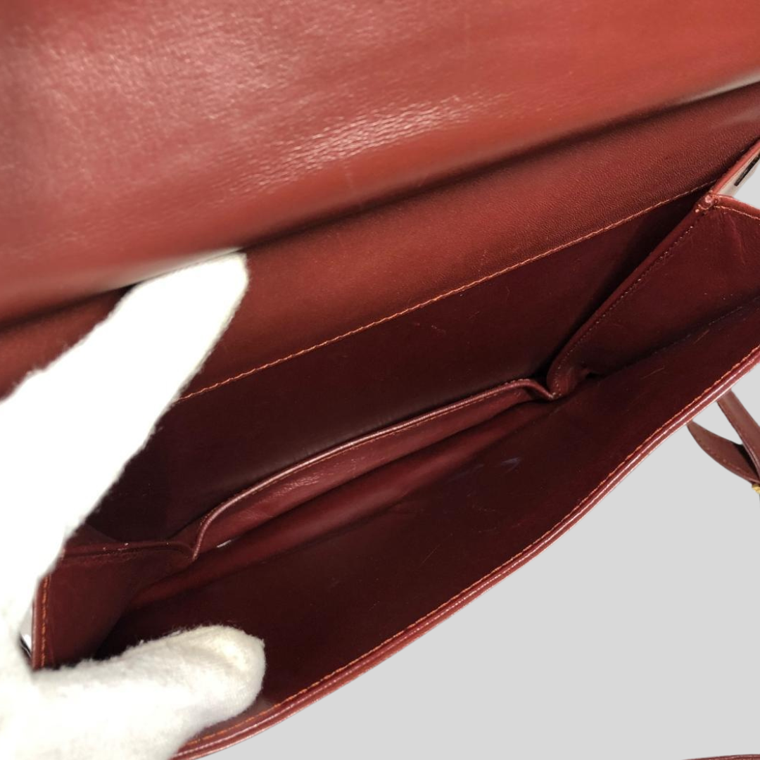 Authentic Pre-loved Cartier Must Line Shoulder Bag - Elegant Bordeaux Leather Vintage! 10