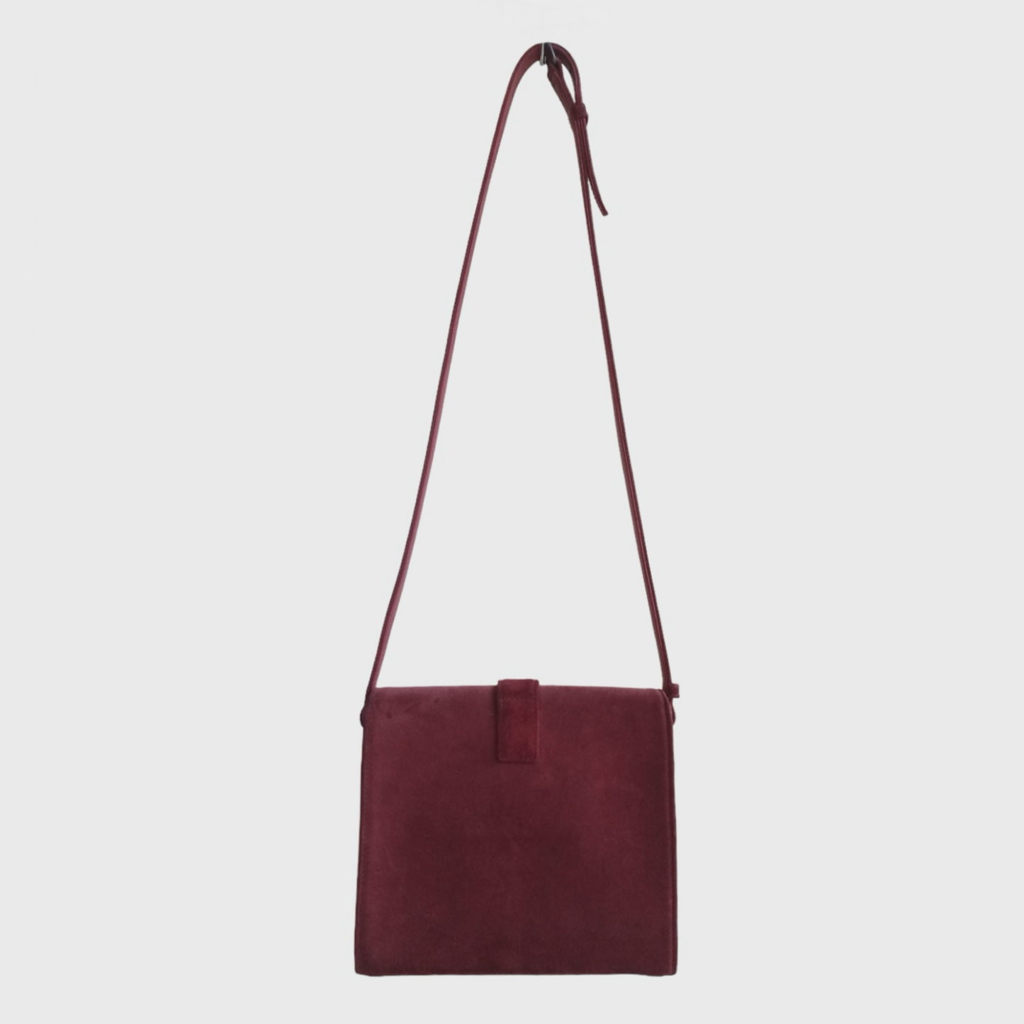 Vintage Mini Square Bordeaux Suede Sling Bag