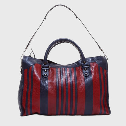 Vintage Classic City Navy Bordeaux Leather Two Ways Bag