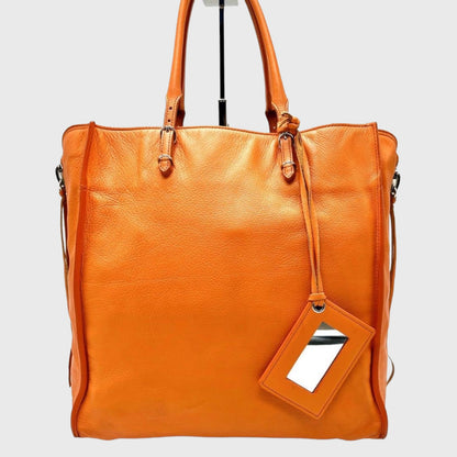 Vintage Paper Mini Orange Leather Hand Bag