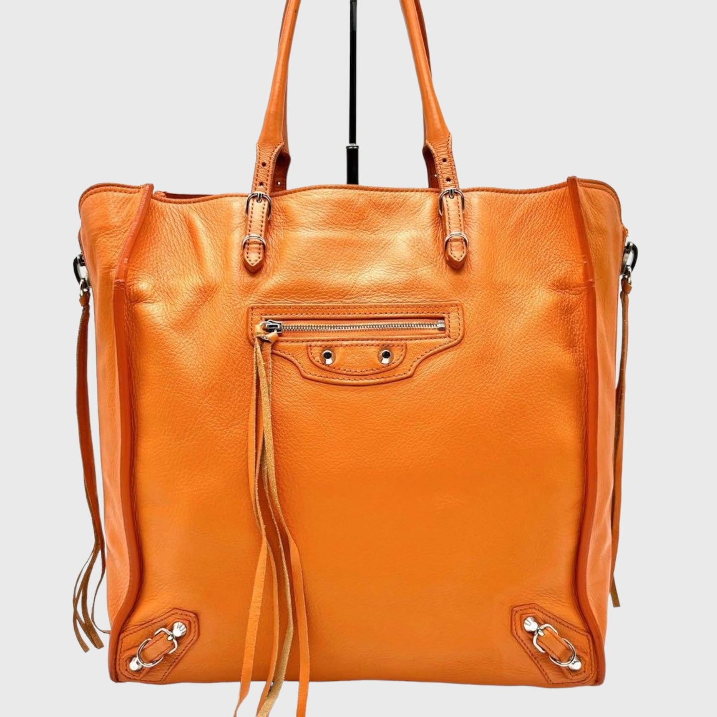 Vintage Paper Mini Orange Leather Hand Bag