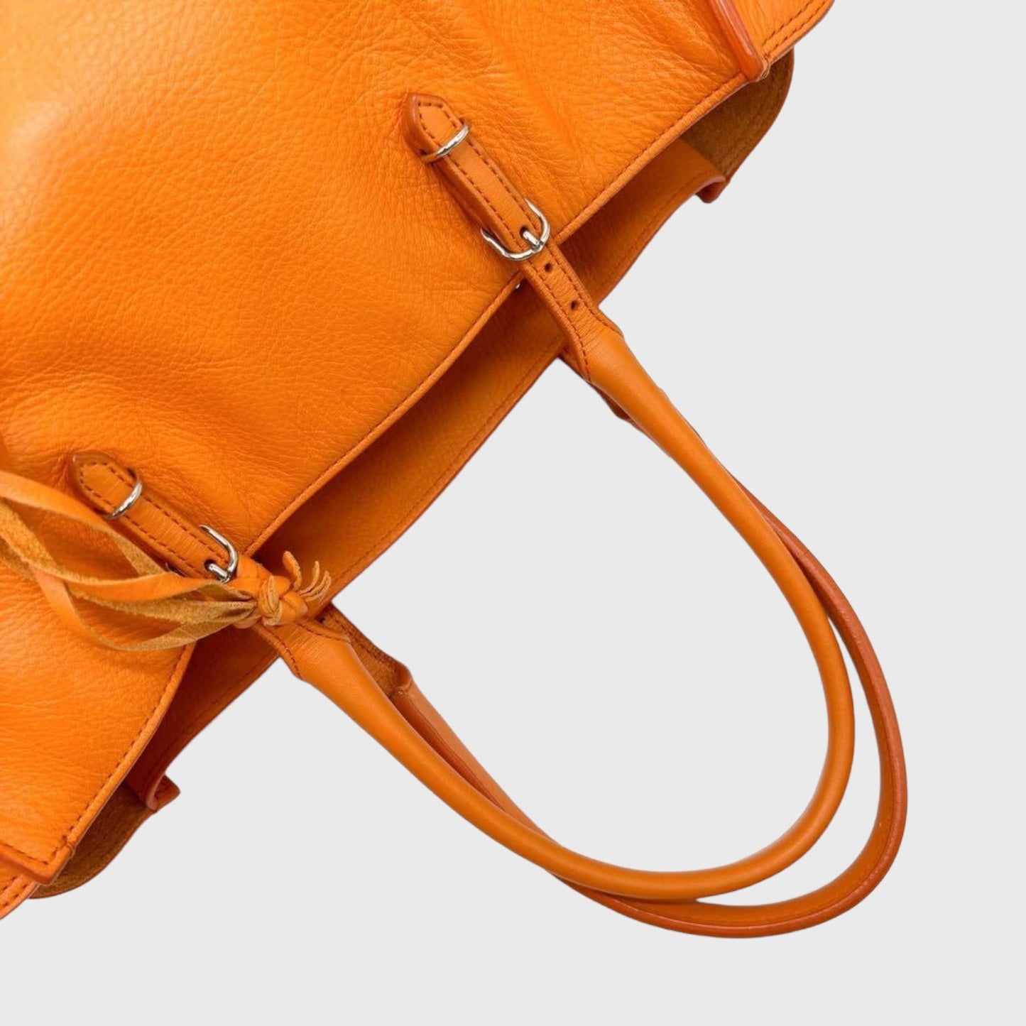 Vintage Paper Mini Orange Leather Hand Bag