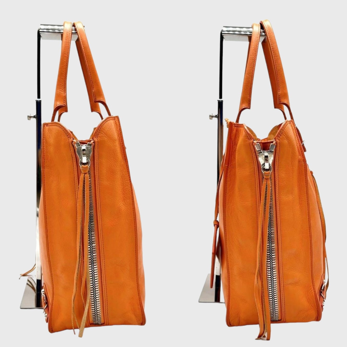 Vintage Paper Mini Orange Leather Hand Bag