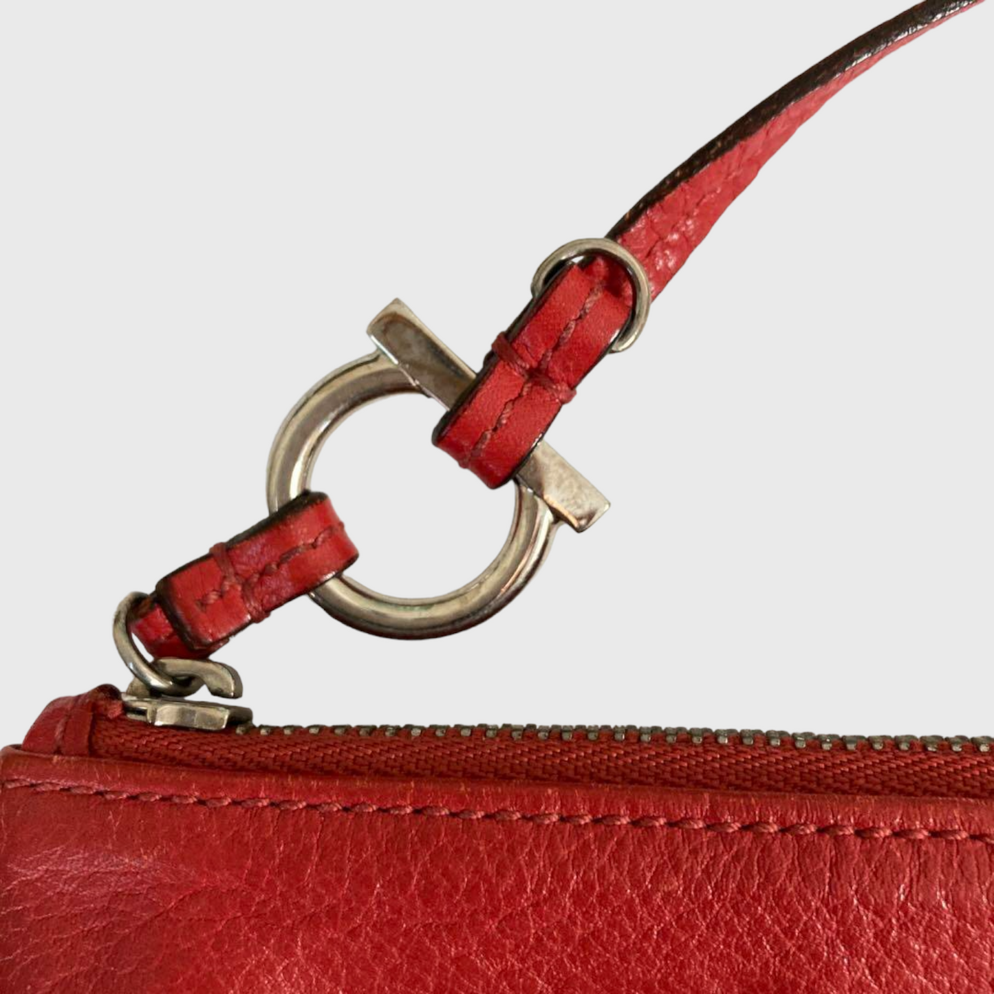 Vintage Vibrant Red Leather Pouch