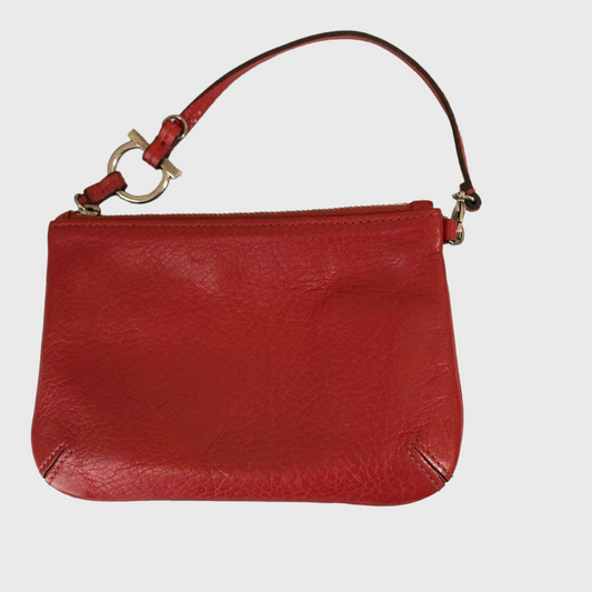 Vintage Vibrant Red Leather Pouch