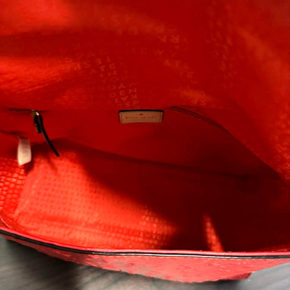Charming Pre-loved Kate Spade 2-Way Bag - Red & White Bicolor Leather - Spacious & Stylish! 67