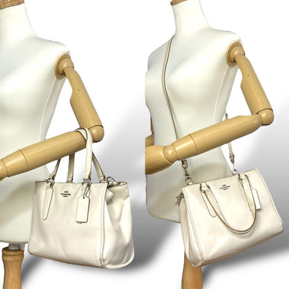 *CO A CH* 2-Way Leather Handbag - White