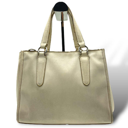 *CO A CH* 2-Way Leather Handbag - White