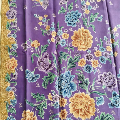 Vintage Brown Purple Saroong