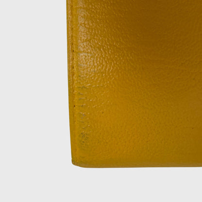 Vintage Slim Yellow Leather Long Wallet