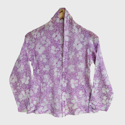 Vintage Purple Floral Kebaya Cotton