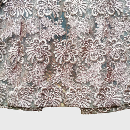 Vintage Gray Floral Kutubaru Lace Kebaya