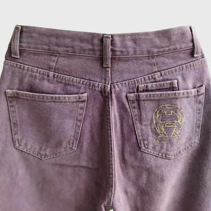 1990s Denim Purple High Waisted Trouser