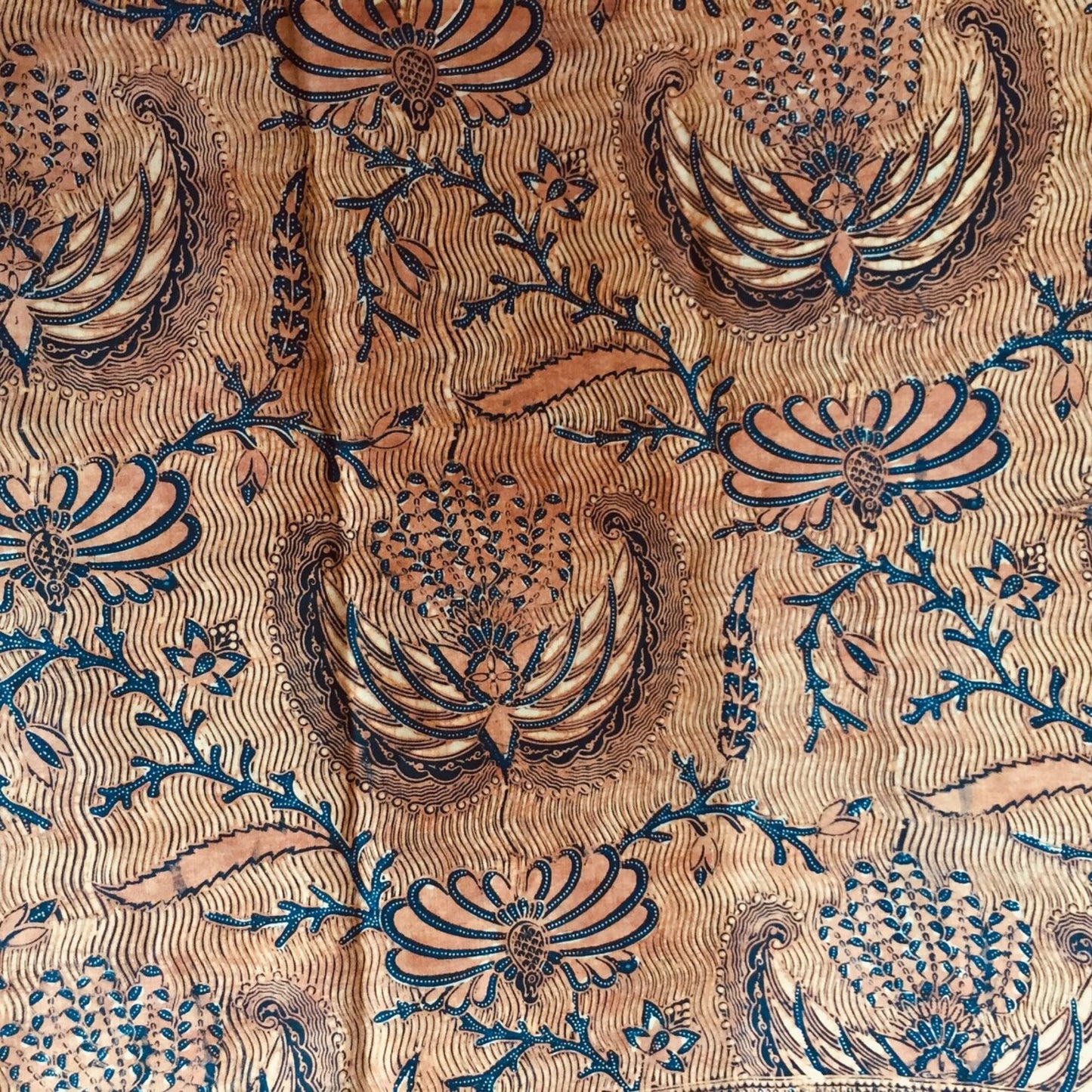 Vintage Light Sogan (Brown) Hand Drawn Semen Gurda Batik with Galaran Motif Shawl